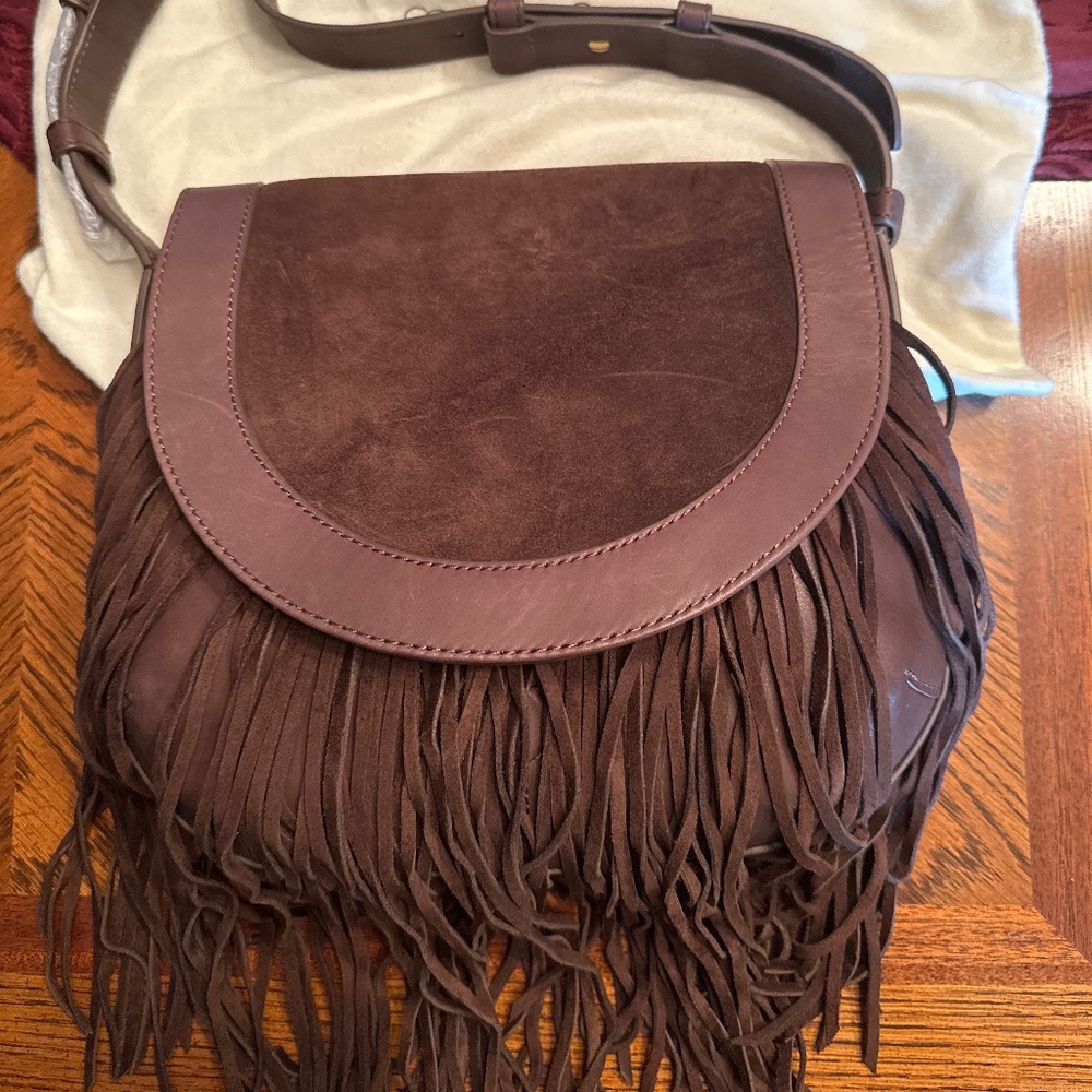 Frye brown, leather and suede saddlebag